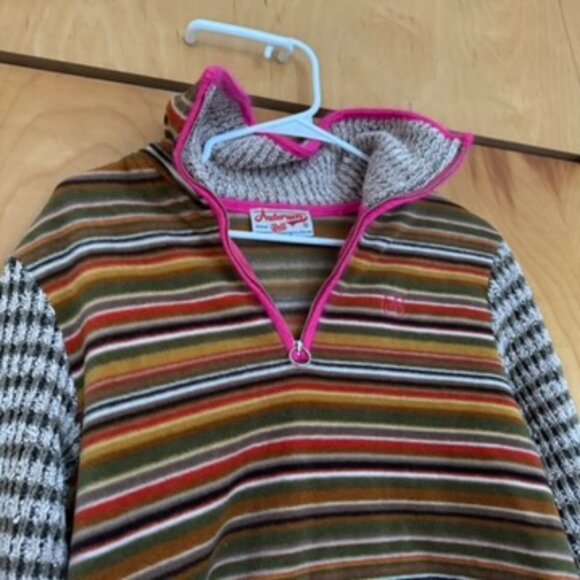 Andersson Bell Striped Chenille Fleece Crochet Quarter Zip Sweater (sz M) - Picture 4 of 12